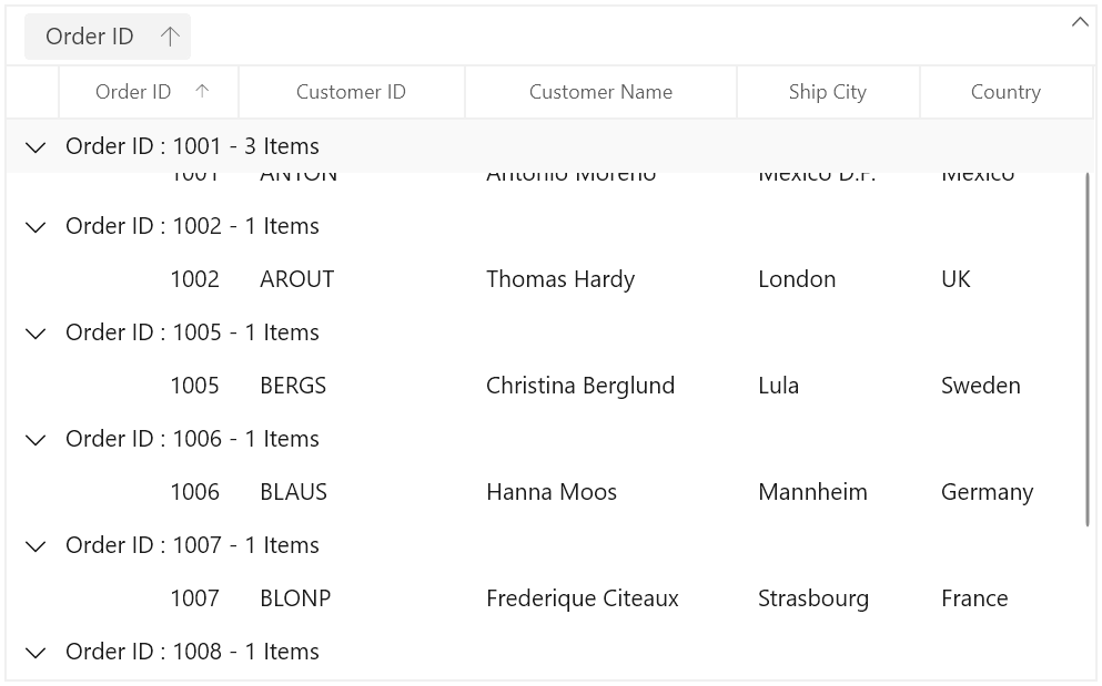 WinUI DataGrid with Frozen Caption Summary Rows