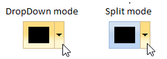 ColorPickerPalette in drop down and split mode