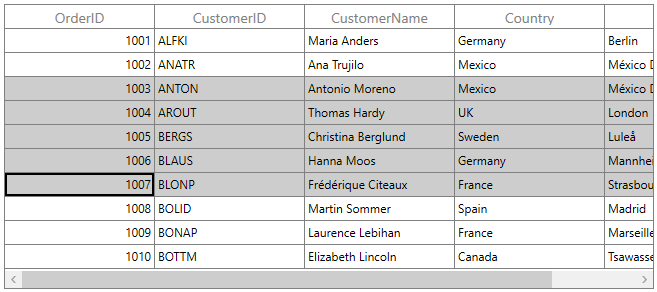 Displaying Programmatic Records Selection in WPF DataGrid