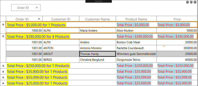 Caption Summary Columns with Title in WPF DataGrid