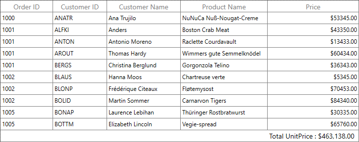 WPF DataGrid with Additional Summary Content