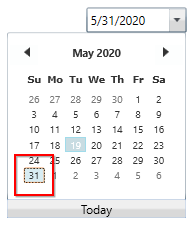 Navigate to last date or month or year