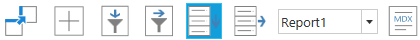 Row sorting option is selected in OlapClient toolbar