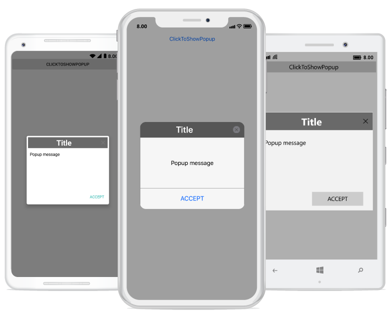 Popup with header customized